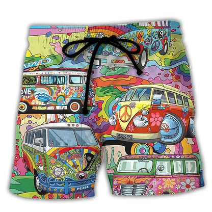 Bañador de Hombre Momount – Estampado Furgoneta Hippie con Cordón
