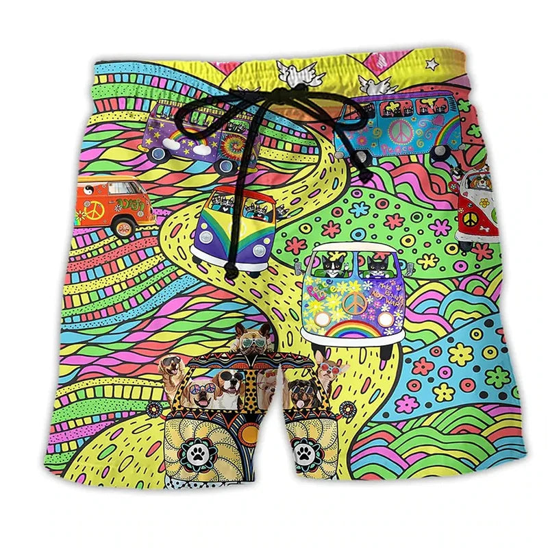 Bañador de Hombre Momount – Estampado Furgoneta Hippie con Cordón
