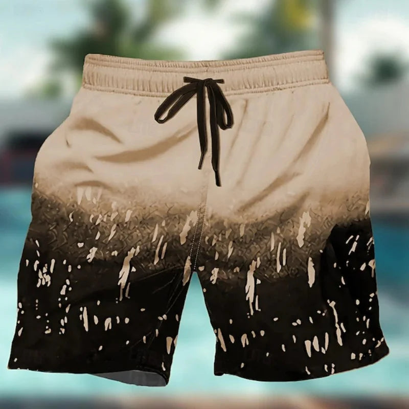 Bañadores de Hombre – Bañador Degradado con Salpicaduras de Pintura y Largo Medio
