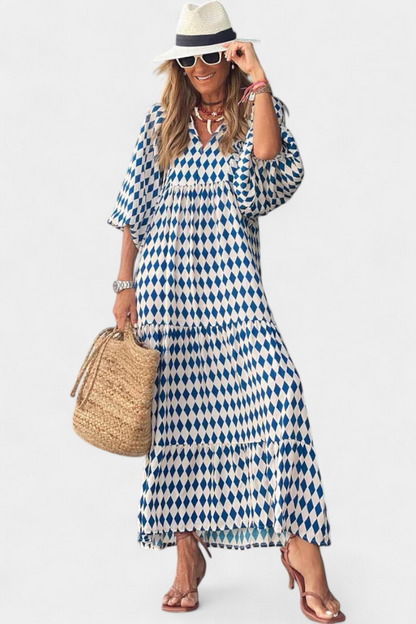 Aroa Boho Dress | Artistic Floral, Free-Spirited Flow