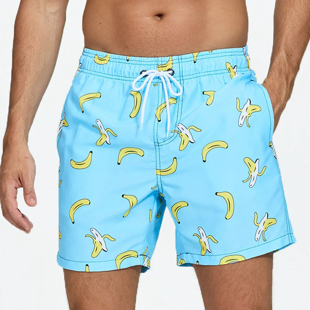 Bañadores de Hombre – Bañador con Estampado de Kiwi de Secado Rápido y Largo Medio