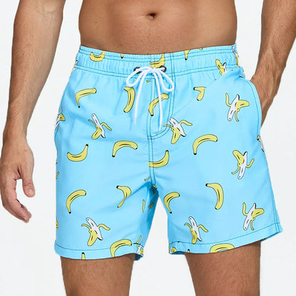 Bañadores de Hombre – Bañador con Estampado de Kiwi de Secado Rápido y Largo Medio
