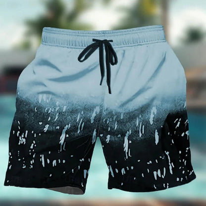 Bañadores de Hombre – Bañador Degradado con Salpicaduras de Pintura y Largo Medio