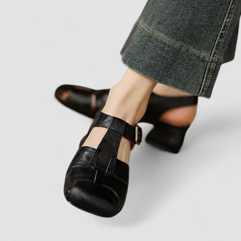 Cordelia | Zapatos Mary Jane de Cuero Vintage con Hebilla