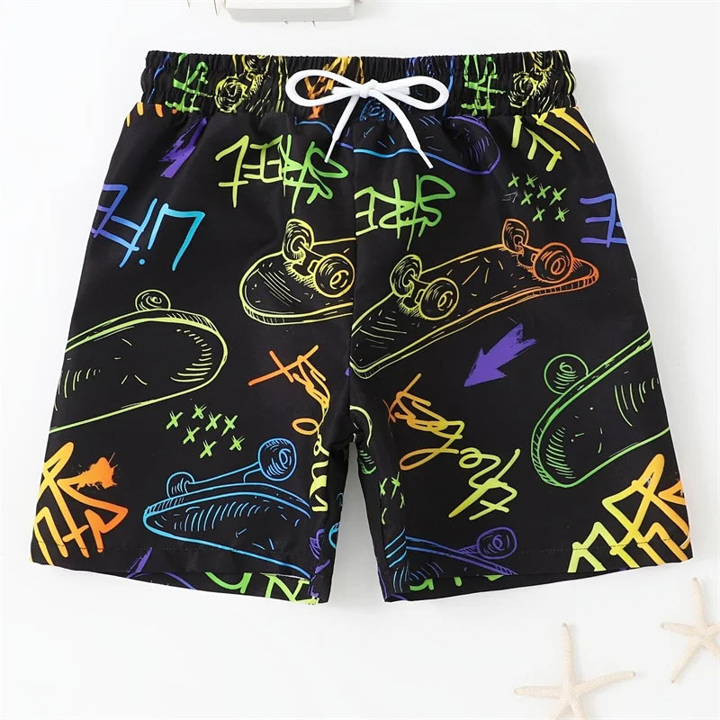 Bañadores de Hombre – Bañador con Estampado de Mando Retro y Largo Medio