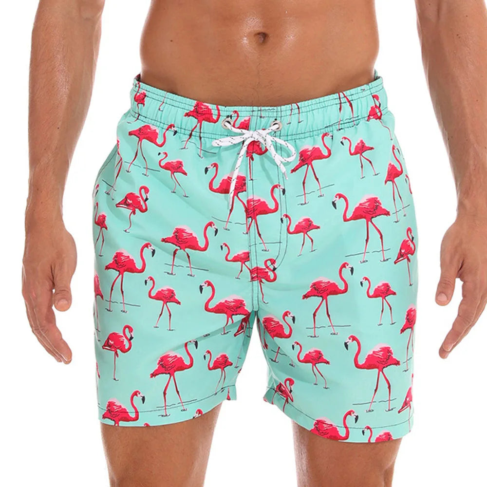 Bañadores de Hombre – Bañador con Estampado de Kiwi de Secado Rápido y Largo Medio