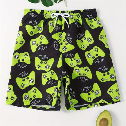 Bañadores de Hombre – Bañador con Estampado de Mando Retro y Largo Medio