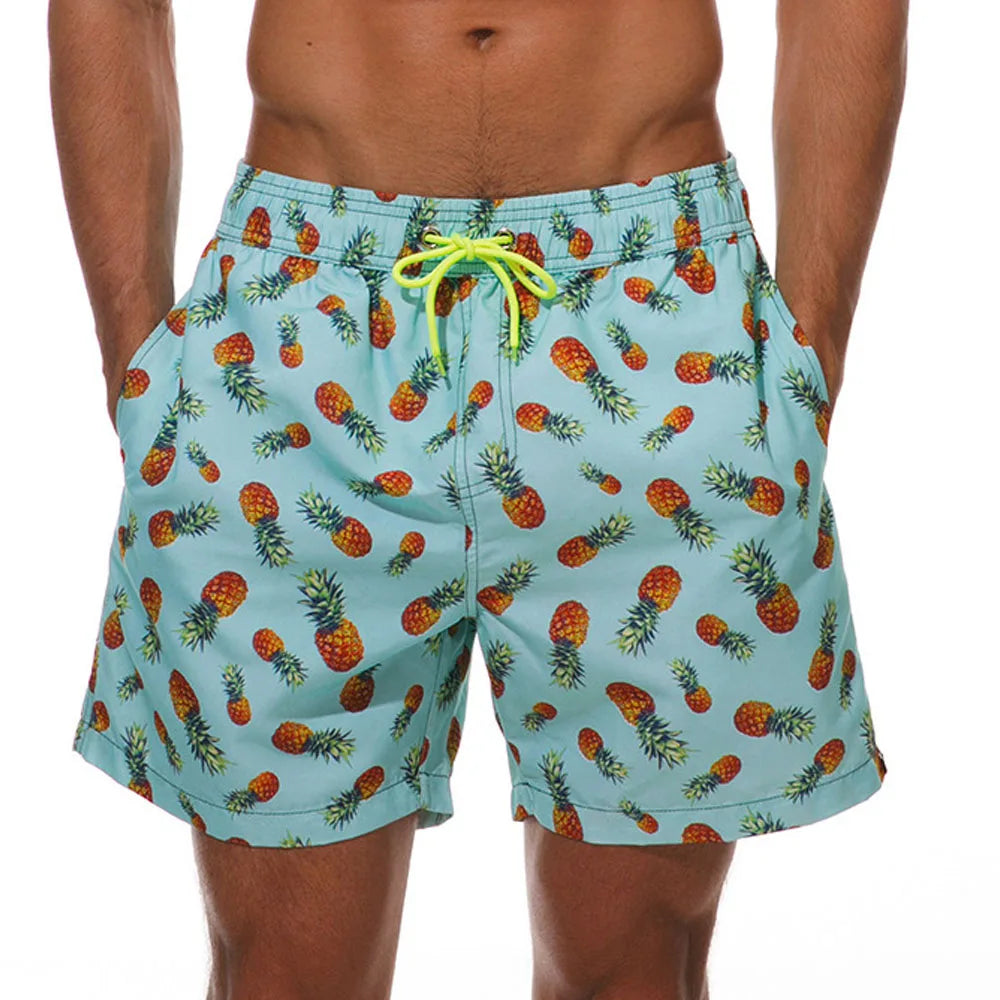 Bañadores de Hombre – Bañador con Estampado de Kiwi de Secado Rápido y Largo Medio