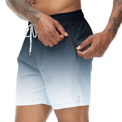 Bañadores de Hombre – Bañador Naranja Degradado de Secado Rápido con Cordón