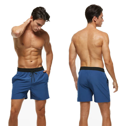 Bañadores de Hombre – Bañador Azul con Forro de Malla, Cintura Elástica y Bolsillos