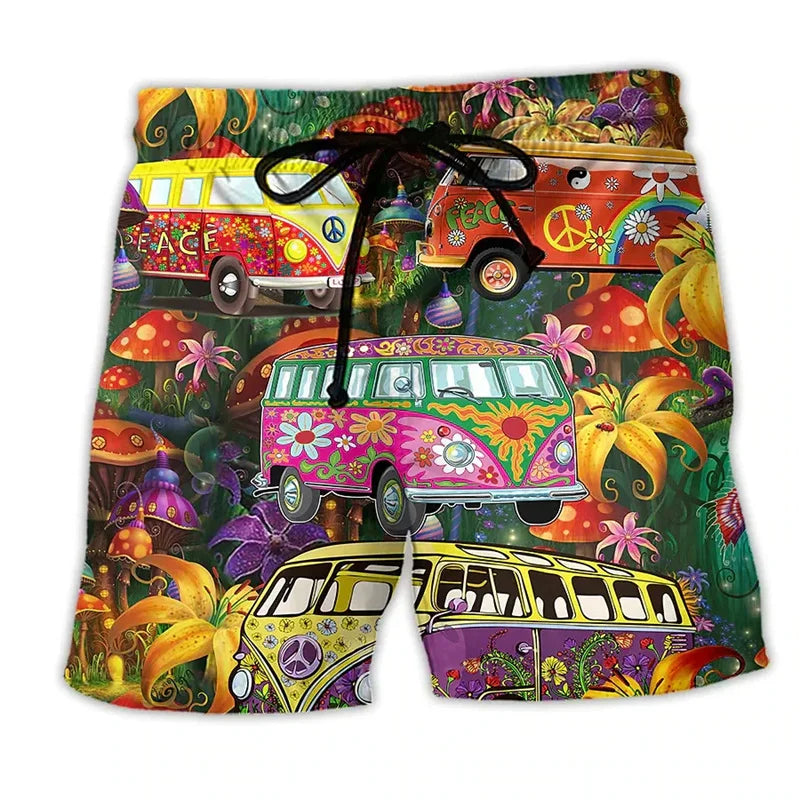 Bañador de Hombre Momount – Estampado Furgoneta Hippie con Cordón