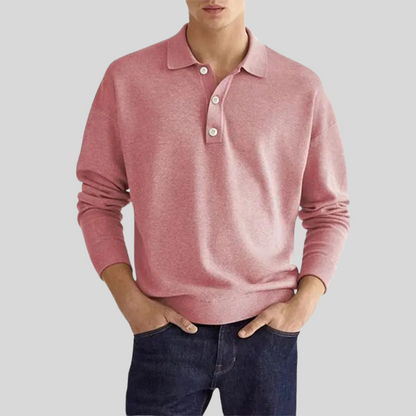 Polo de Hombre – Manga Larga Cuello Clásico de Punto para Diario