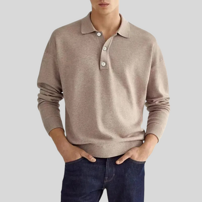 Polo de Hombre – Manga Larga Cuello Clásico de Punto para Diario