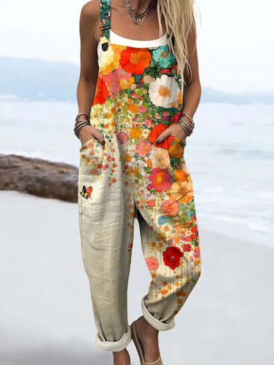 Mono de Mujer – Floral Sin Mangas Estilo Boho