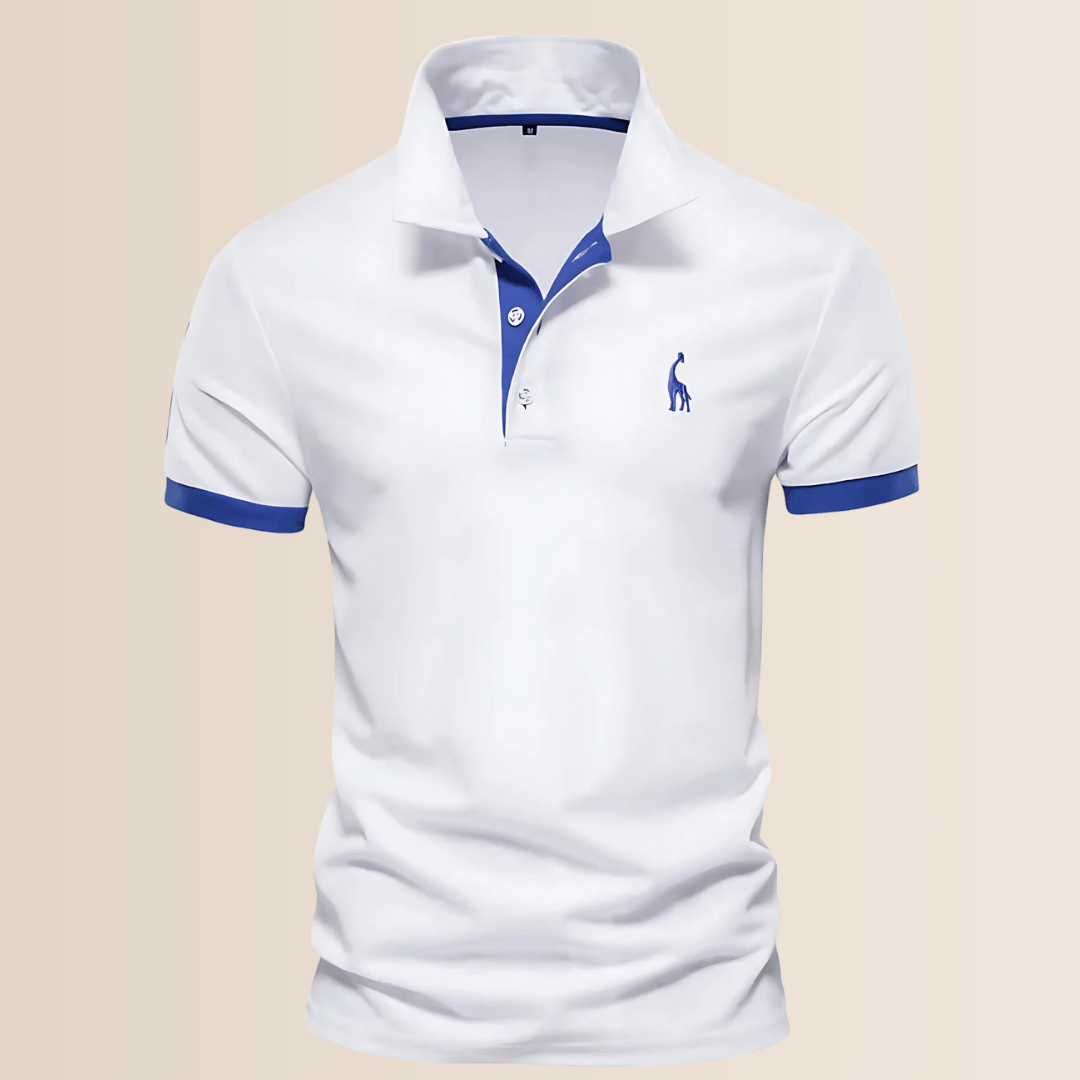 Momount Men Polo Shirt – Contrast Collar Embroidered Logo Short Sleeve