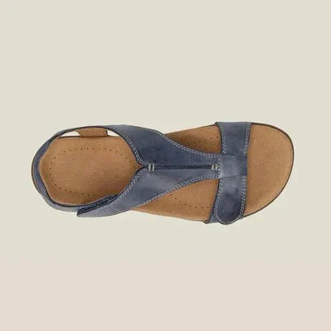 Sandalias Ortopédicas de Mujer – Cuero Velcro Soporte de Arco Walking
