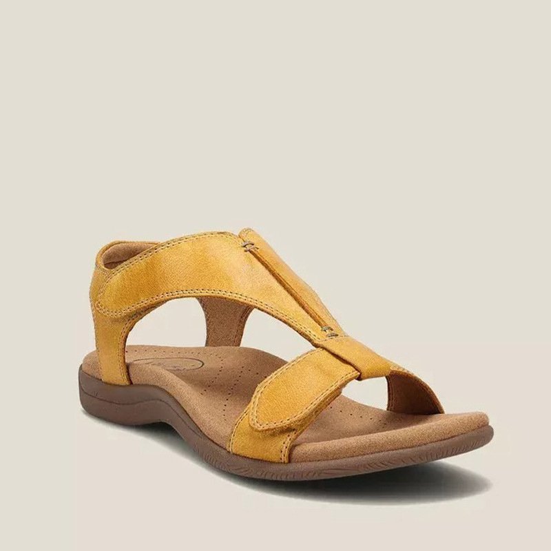 Sandalias Ortopédicas de Mujer – Cuero Velcro Soporte de Arco Walking