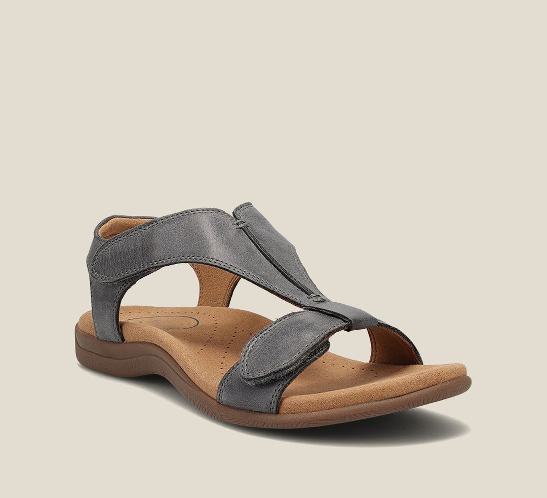 Sandalias Ortopédicas de Mujer – Cuero Velcro Soporte de Arco Walking