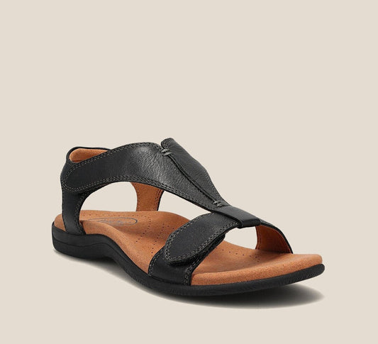 Sandalias Ortopédicas de Mujer – Cuero Velcro Soporte de Arco Walking