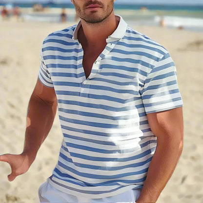 Polo de Hombre Momount a Rayas – Manga Corta de Verano Casual