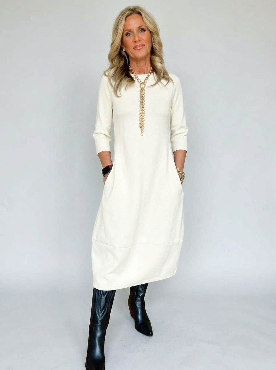 Isabel Minimalist Dress - White