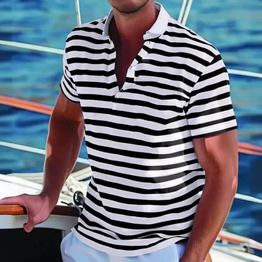 Polo de Hombre Momount a Rayas – Manga Corta de Verano Casual