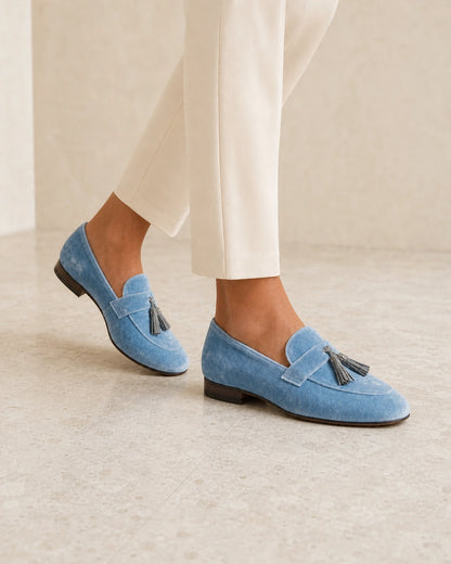 GENEVRA-TASSEL-QUALITY-REMAKE-2026-07-22 — loafers-for-women-tassel-detail-slip-on-blue-06-walking-view.webp