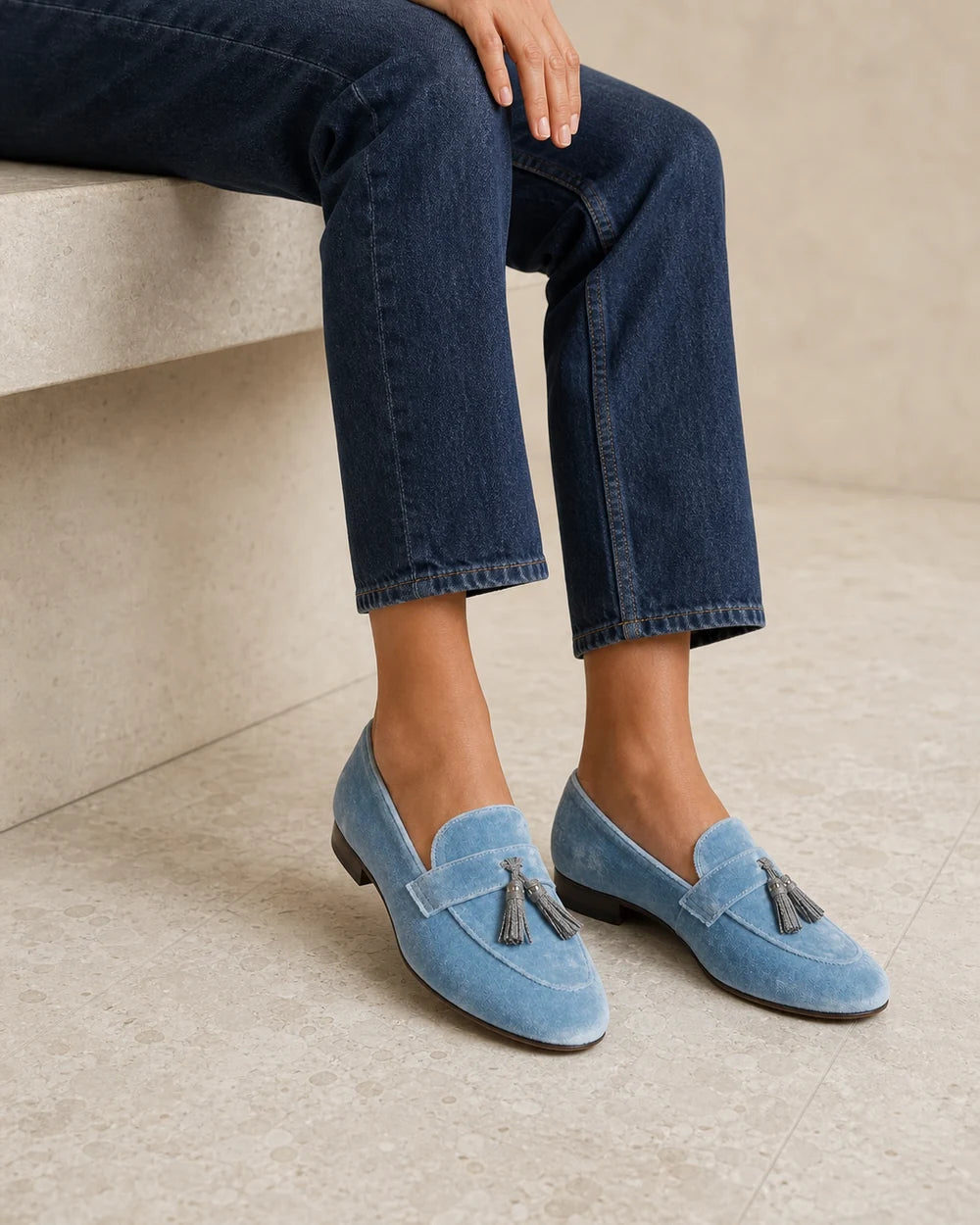 GENEVRA-TASSEL-QUALITY-REMAKE-2026-07-22 — loafers-for-women-tassel-detail-slip-on-blue-07-second-styling.webp
