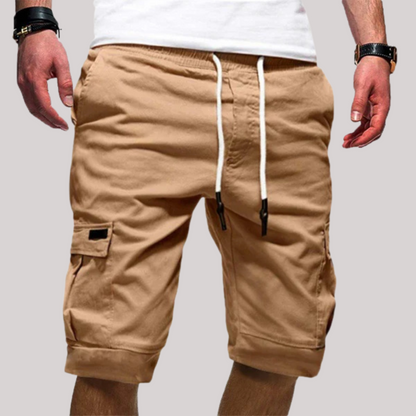 Pantalones Cargo de Hombre – Pantalón Corto Casual con Cintura Elástica y Cordón