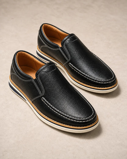 Mocasines slip-on de hombre con costuras a mano y paneles elásticos — image 4