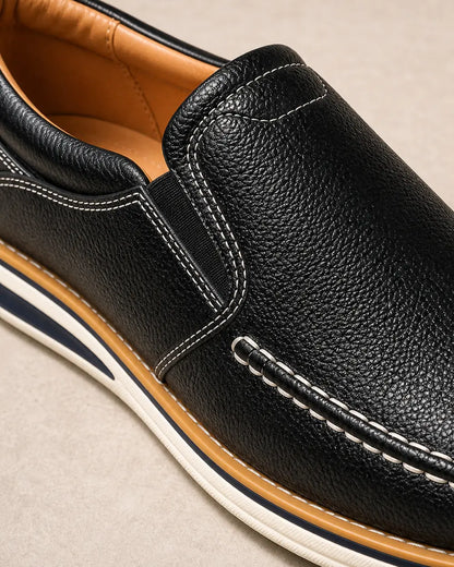 Mocasines slip-on de hombre con costuras a mano y paneles elásticos — image 5