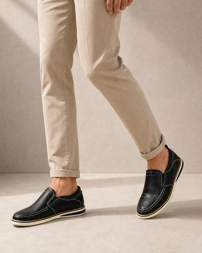 Mocasines slip-on de hombre con costuras a mano y paneles elásticos — image 6