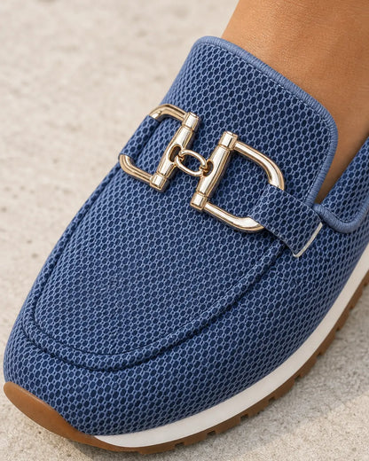 Mocasines de mujer con doble hebilla y suela deportiva — Imagen del producto 6