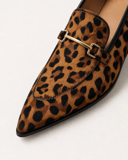 Mocasines leopardo de punta con hebilla metálica — Imagen del producto 6
