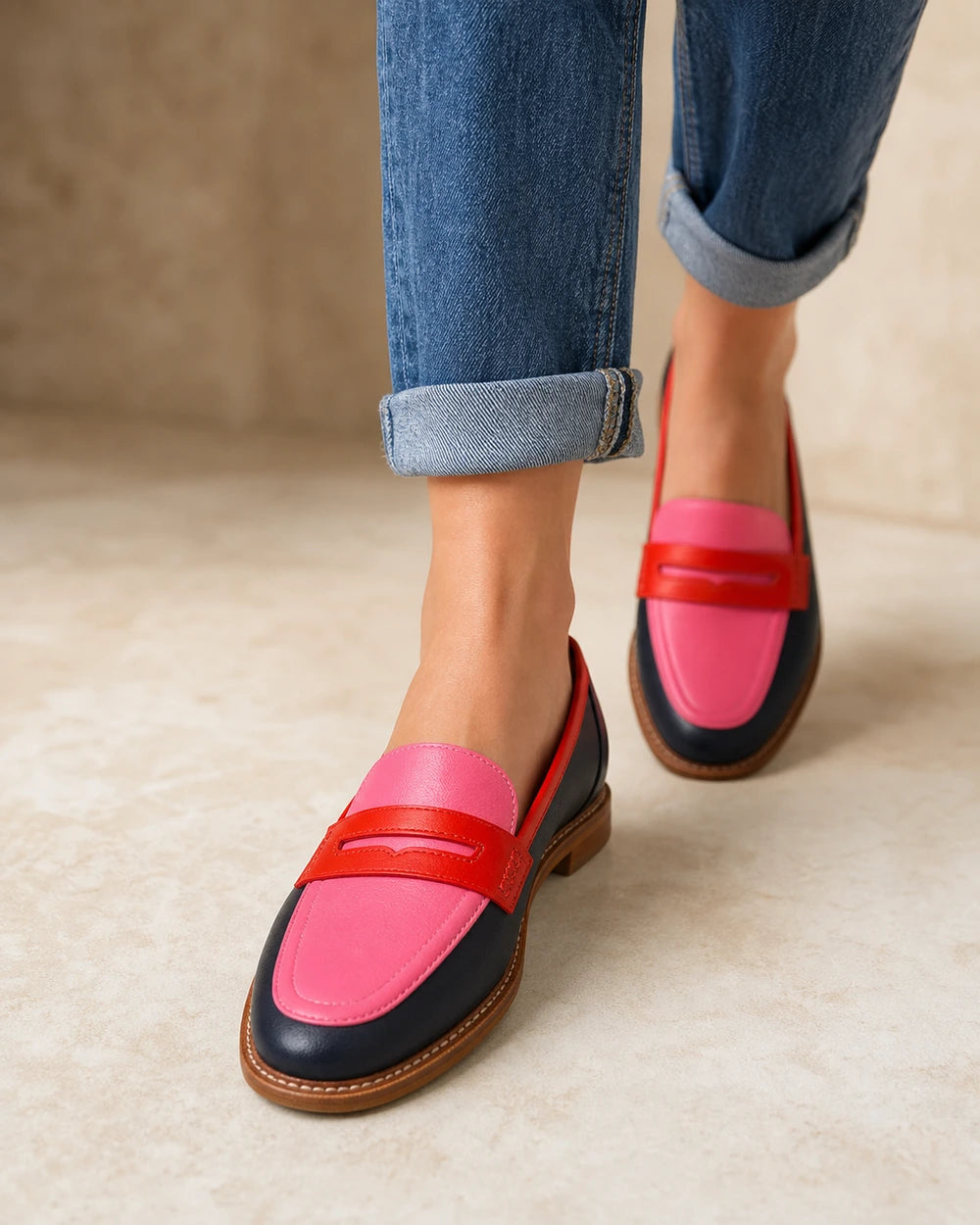 Mocasines negros y rosas con antifaz — Imagen del producto 7