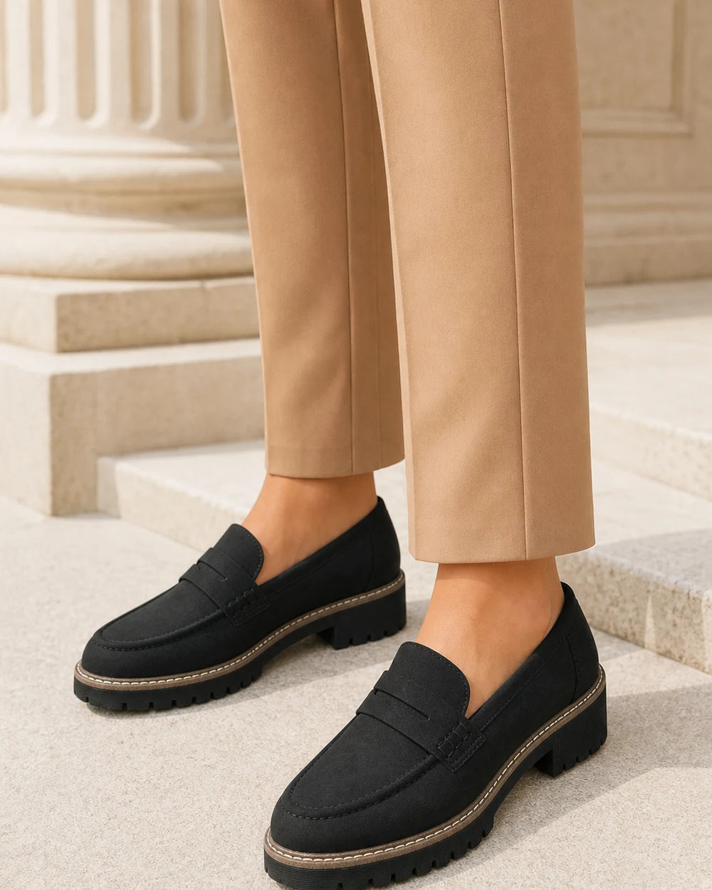Mocasines de mujer con suela track gruesa — Imagen del producto 2