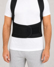 Corrector de espalda y postura con faja lumbar ajustable y tirantes cruzados – Cierre frontal