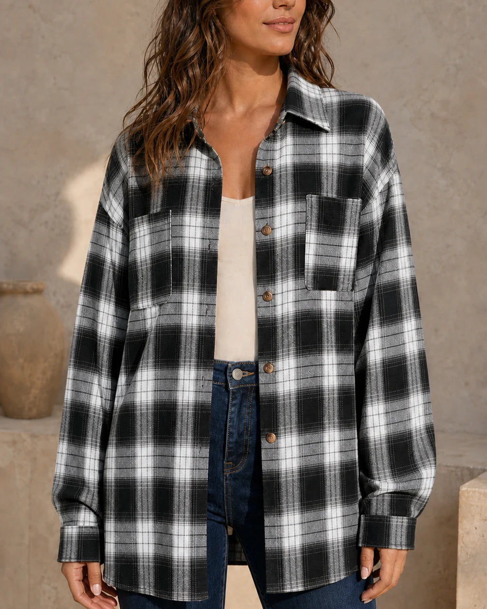 Camisa de cuadros oversize de mujer — image 13