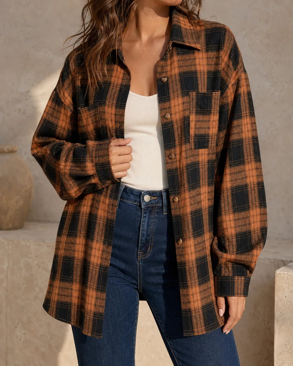 Camisa de cuadros oversize de mujer — image 1