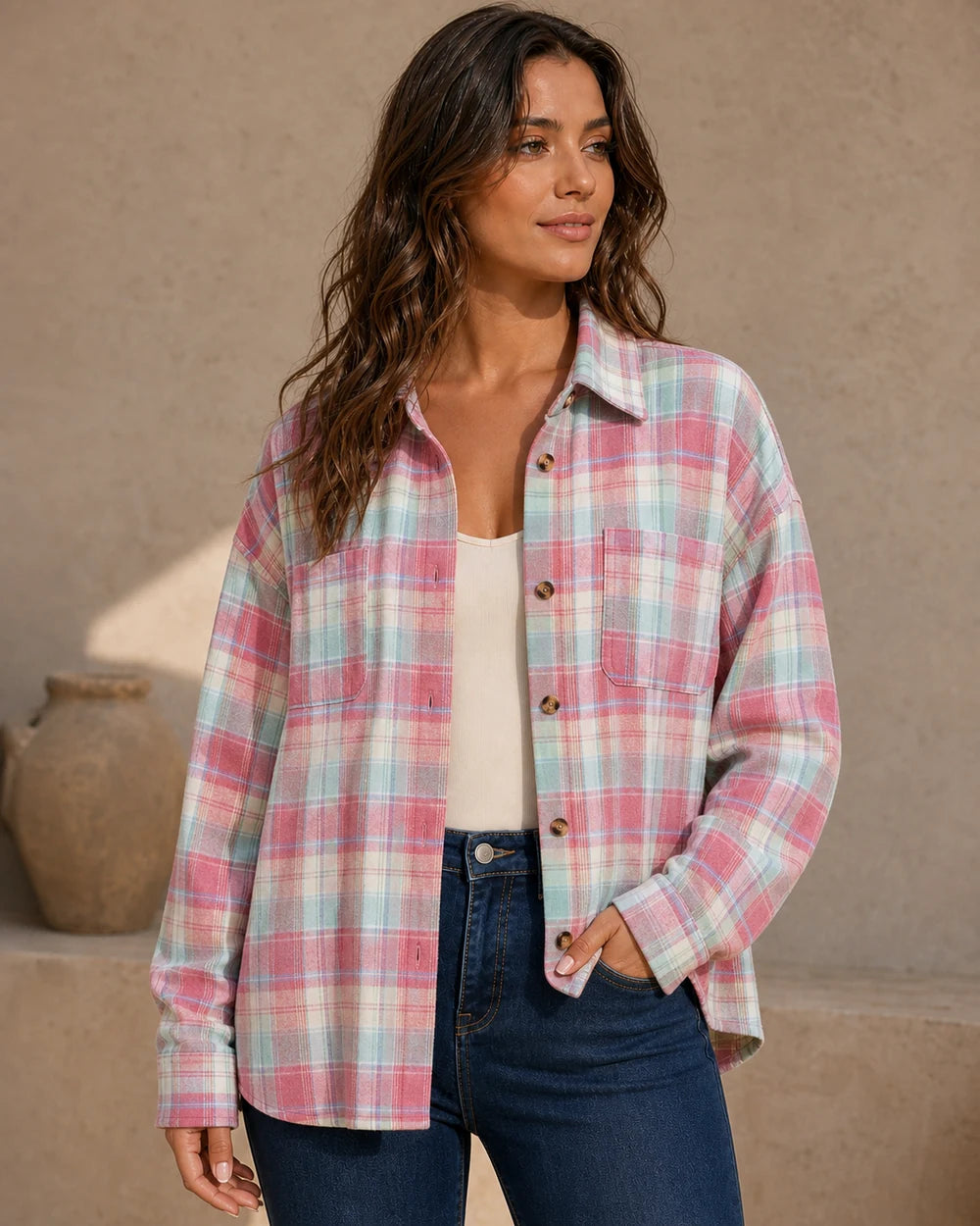 Camisa de cuadros oversize de mujer — image 9