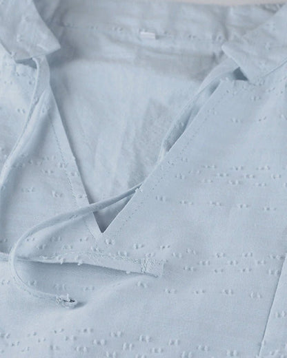 Persephone | Vestido Túnica de Algodón con Capucha y Escote en V para la Playa