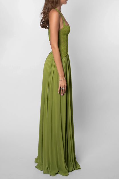 Cosima | Vestido Largo Elegante de Satén Un Solo Hombro Capa Sin Mangas Noche