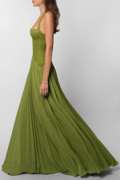 Cosima | Vestido Largo Elegante de Satén Un Solo Hombro Capa Sin Mangas Noche