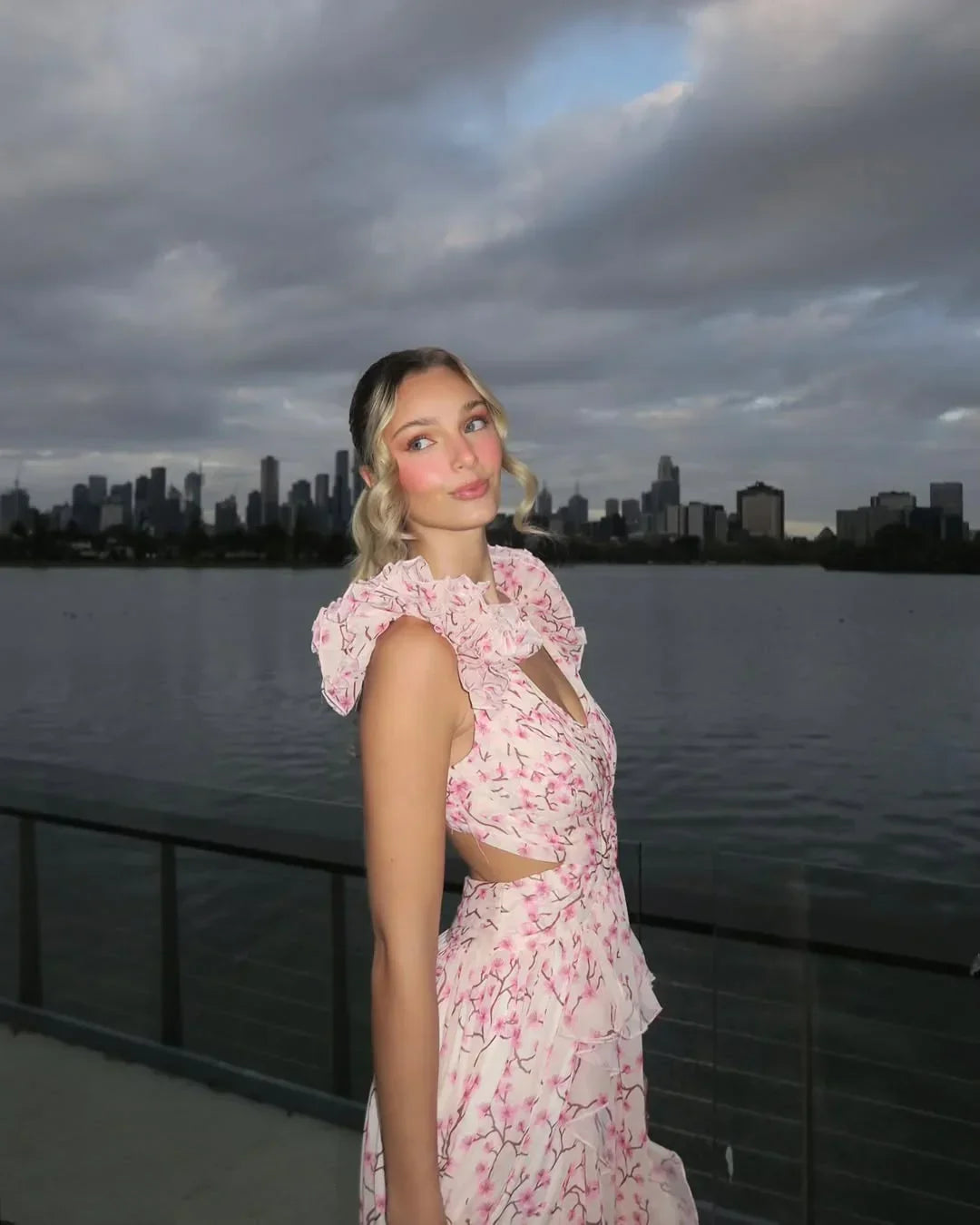 Citania | Vestido Largo Floral Sin Mangas Escote en V Romántico Verano