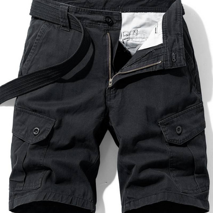 Pantalones Cargo de Hombre – Pantalón Corto de Algodón con Cierre de Botón y Bolsillos de Solapa