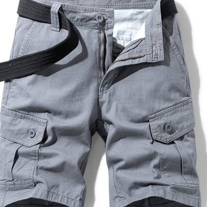 Pantalones Cargo de Hombre – Pantalón Corto de Algodón con Cierre de Botón y Bolsillos de Solapa