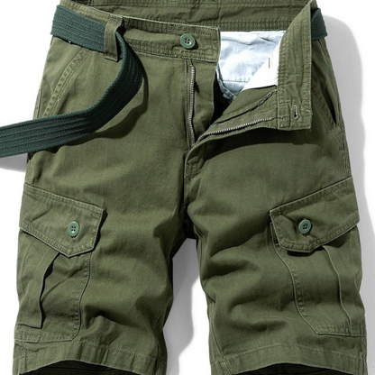 Pantalones Cargo de Hombre – Pantalón Corto de Algodón con Cierre de Botón y Bolsillos de Solapa