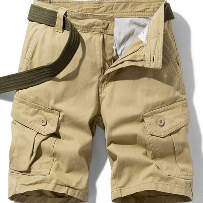 Pantalones Cargo de Hombre – Pantalón Corto de Algodón con Cierre de Botón y Bolsillos de Solapa