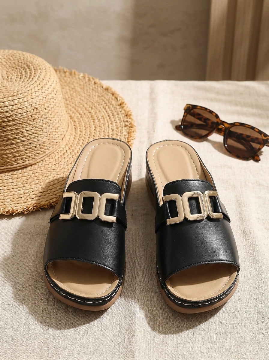 Women's Slide Sandals Black - lifestyle