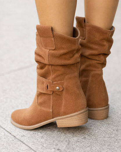 Botines de mujer Emilia de acabado ante y caña fruncida — image 4